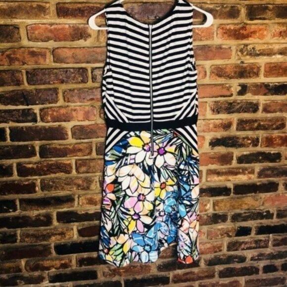 Spense Floral Striped Spring Sleeveless Mini Dress Women's Size 6 - Picture 7 of 7